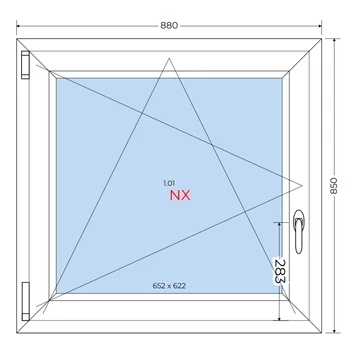 Műanyag Ablak 90x90 Bukó/Nyíló Jobbos